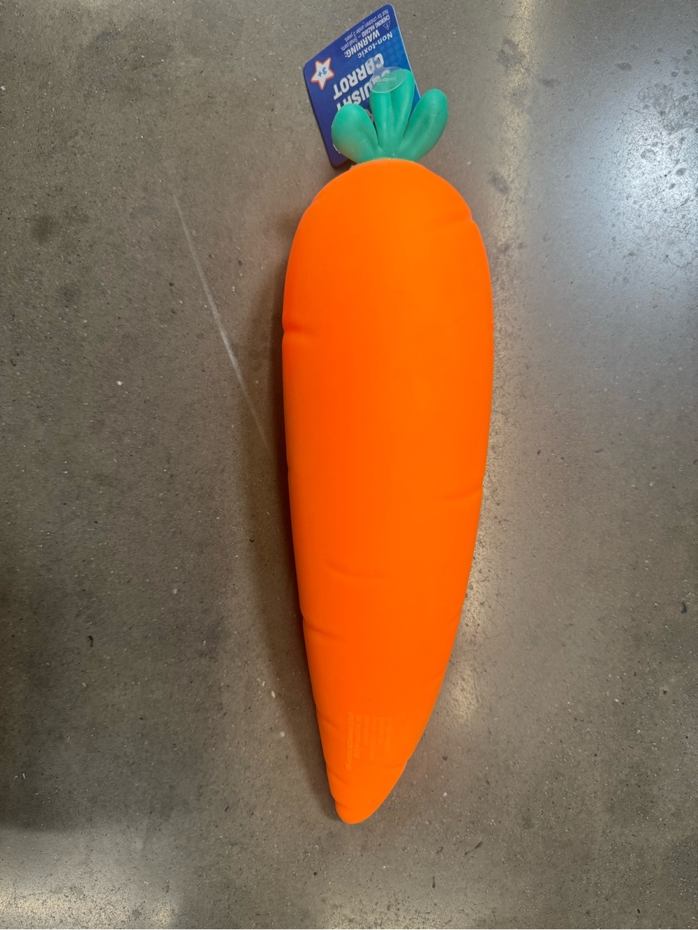 Carrot squishy Toy - Bright Orange with Green Top